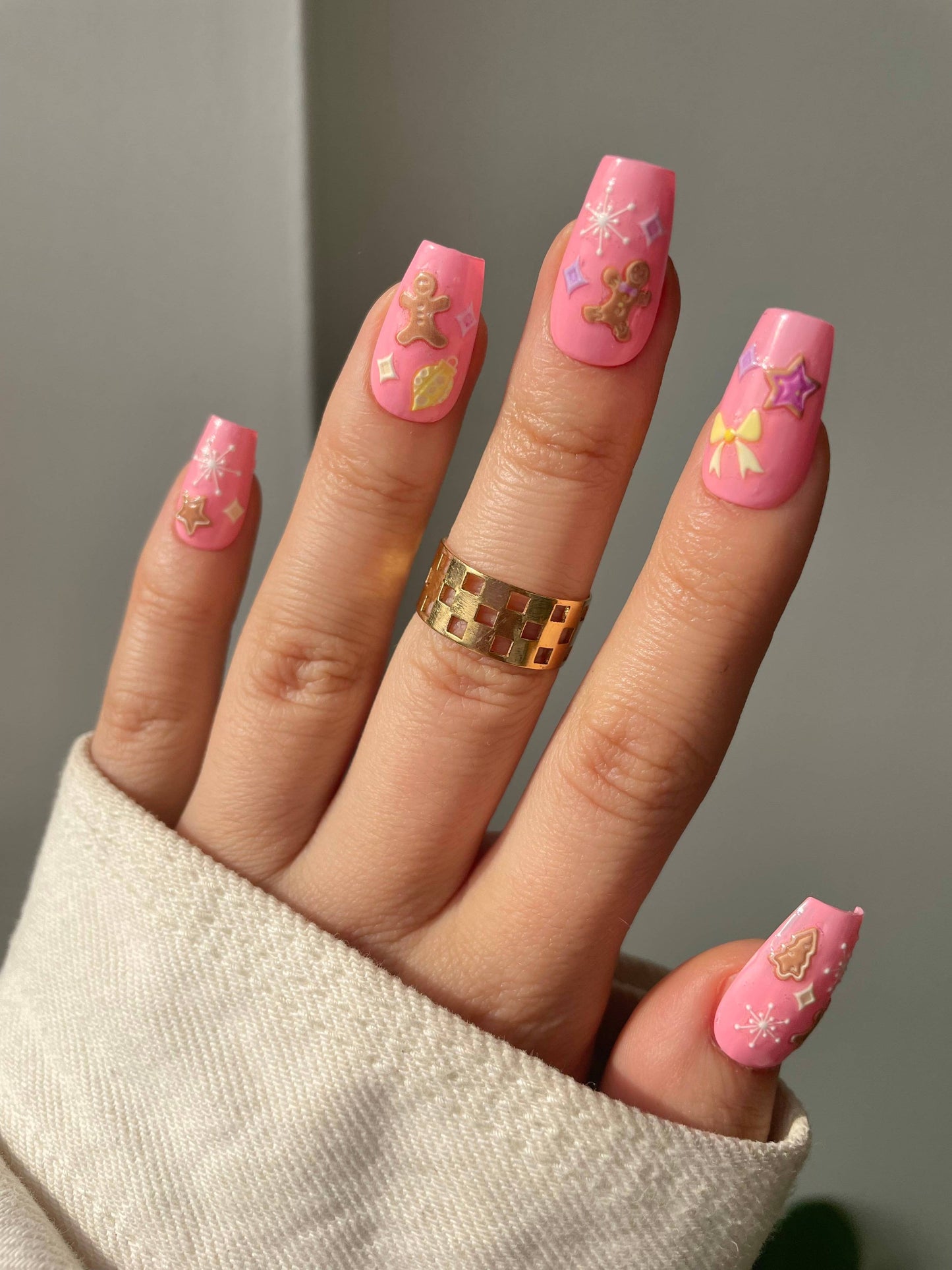 Gingerbread Holiday Nail Art Stickers