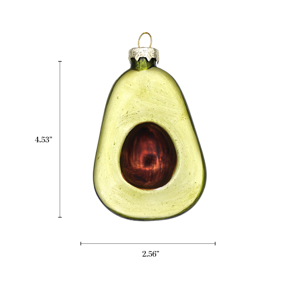 Avocado Glass Ornament