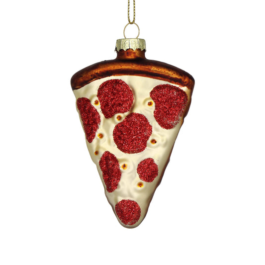 Pizza Slice Glass Ornament