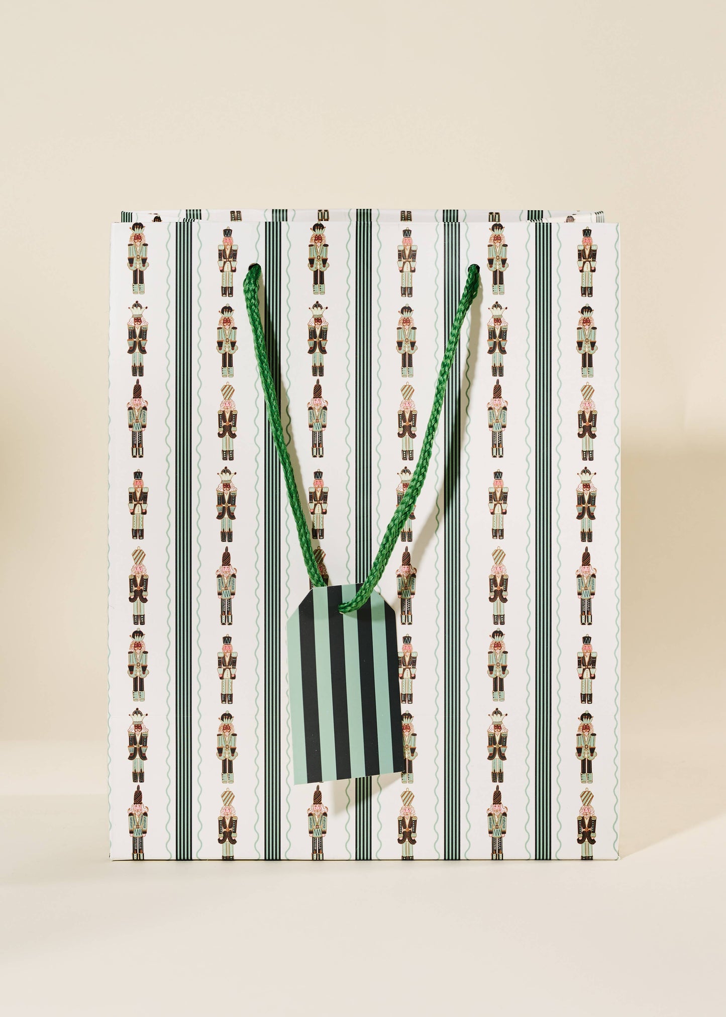 Nutcracker Stripe Medium Holiday Gift Bag