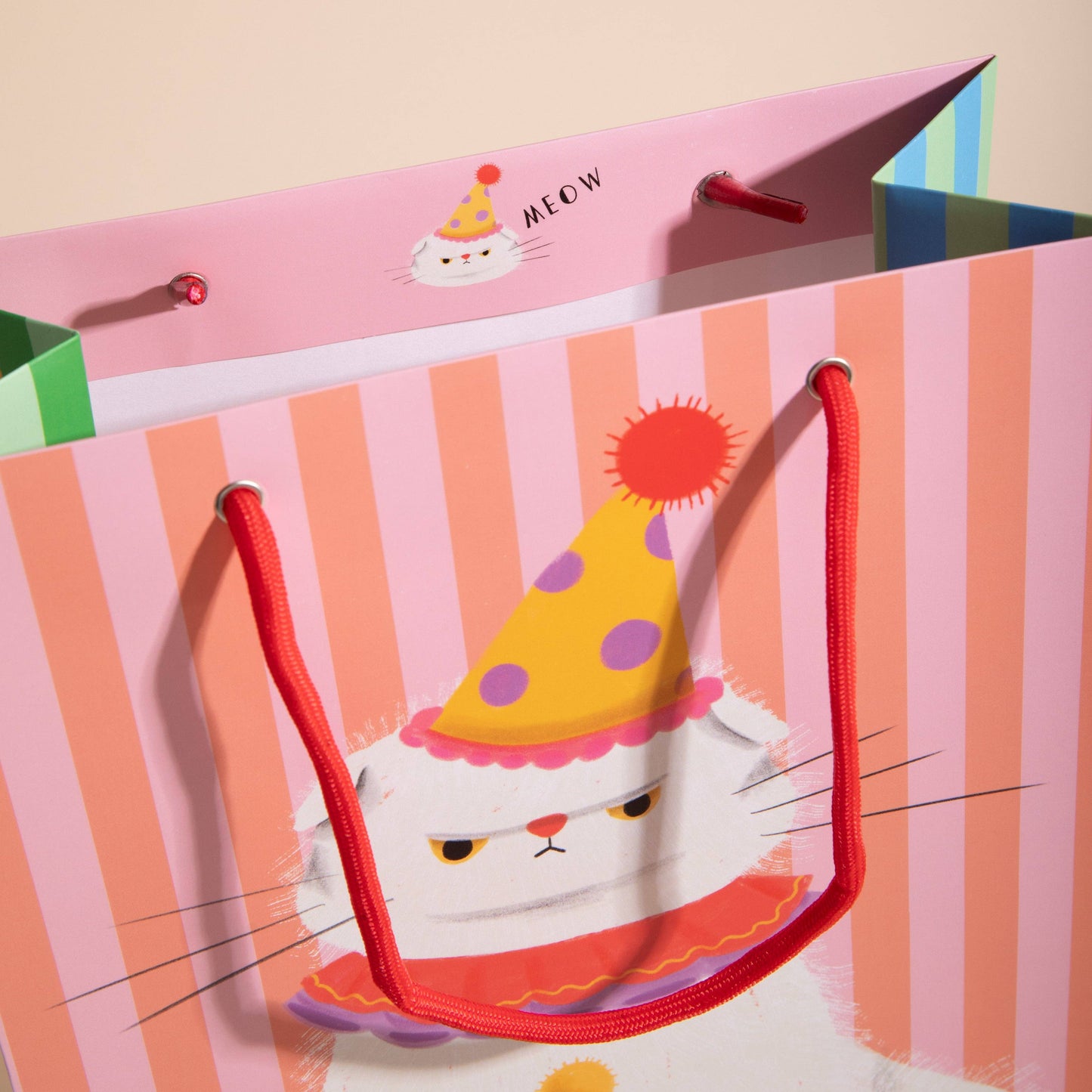 Pierrot The Cat Striped Gift Bag