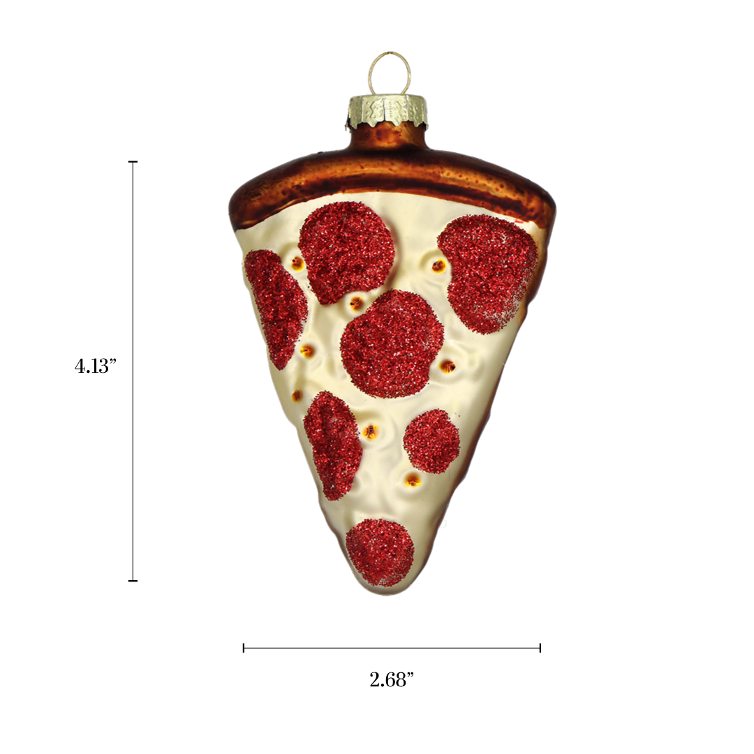 Pizza Slice Glass Ornament