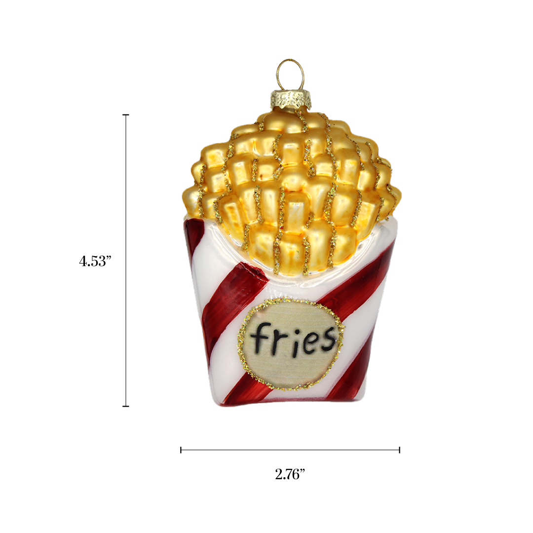 French Fries Glass Ornament