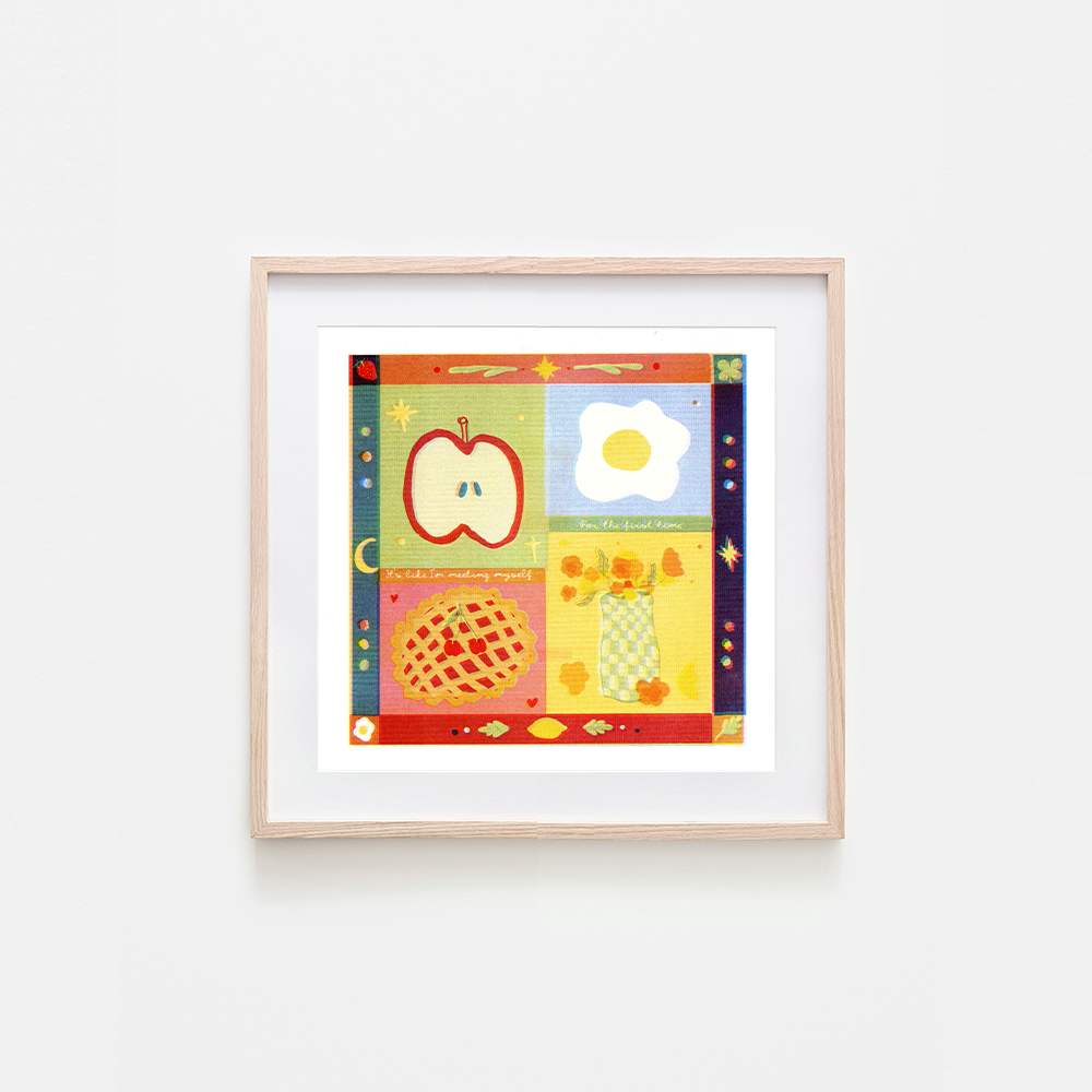 Apple and Cherry Pie Riso Art Print
