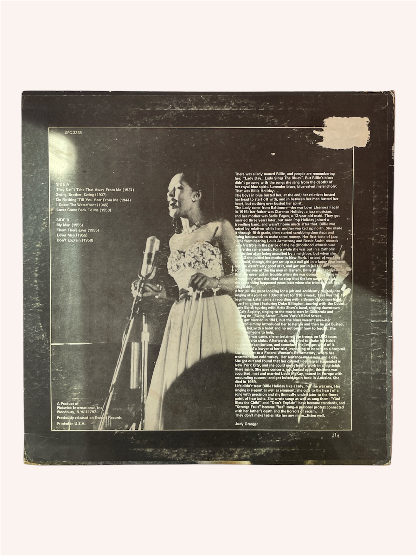 Billie Holiday Sings the Blues Vinyl Record - Billie Holiday