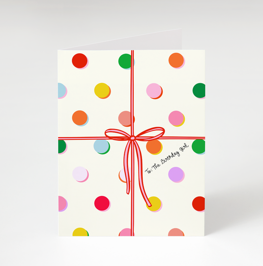 Birthday Girl Polka Dot Greeting Card