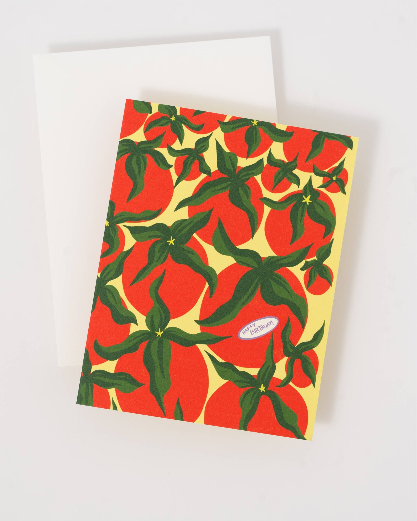 greeting card with tomatoes on a white background