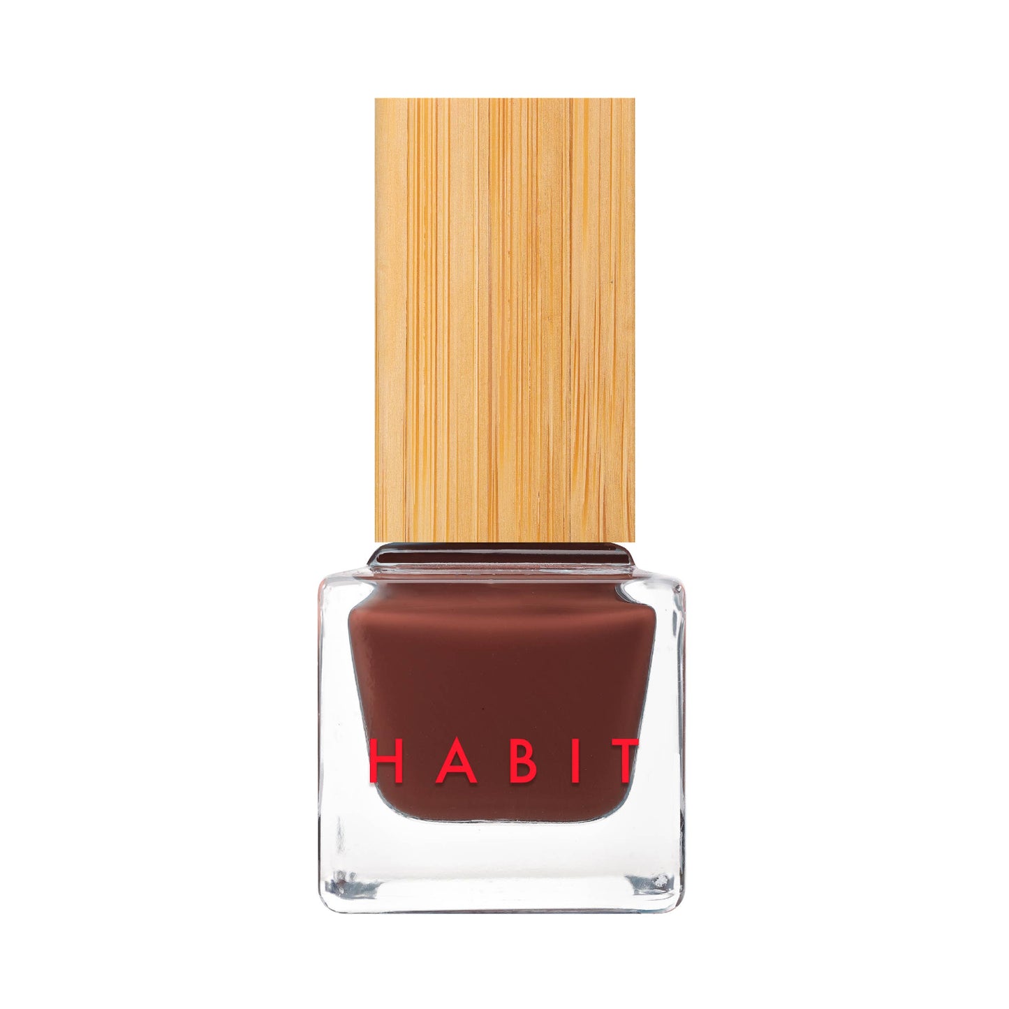 Brown nail polish bottle with a wooden cap on a white background, Brownie Points Brown Toxin Free Nail Polish
