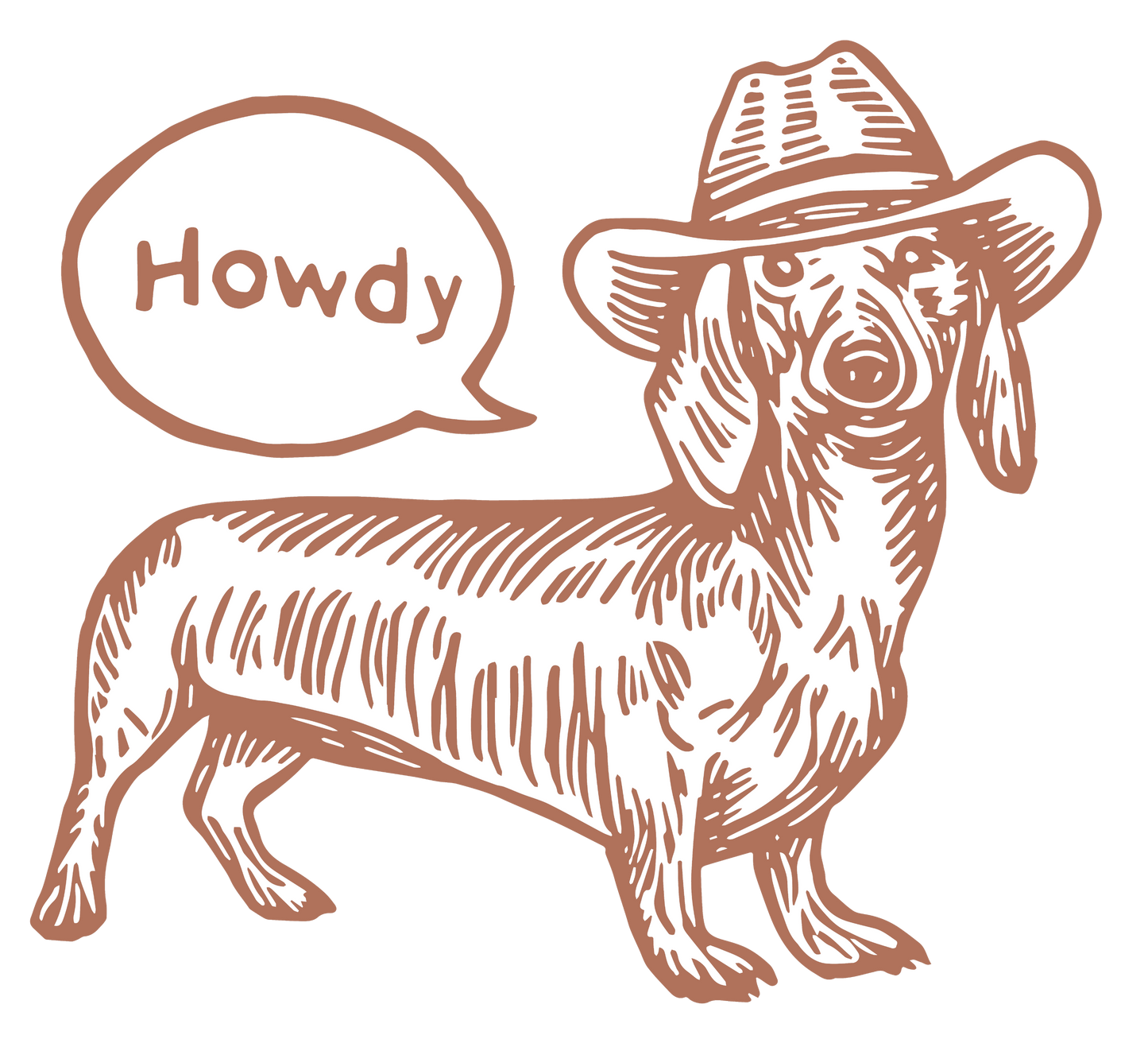 Cowboy Dachshund Sticker