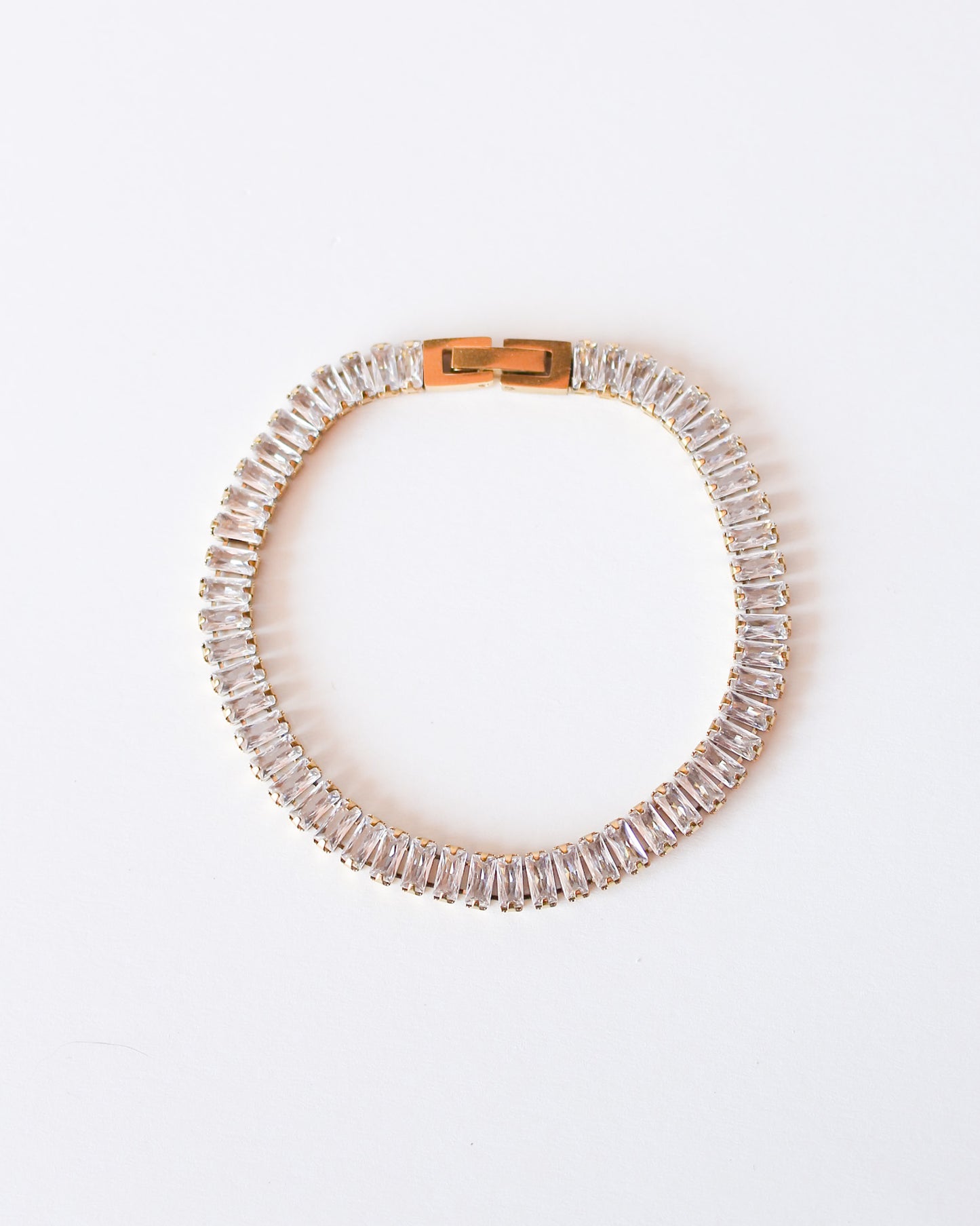 Elodie Baguette Cut Tennis Bracelet - or - bon femmes