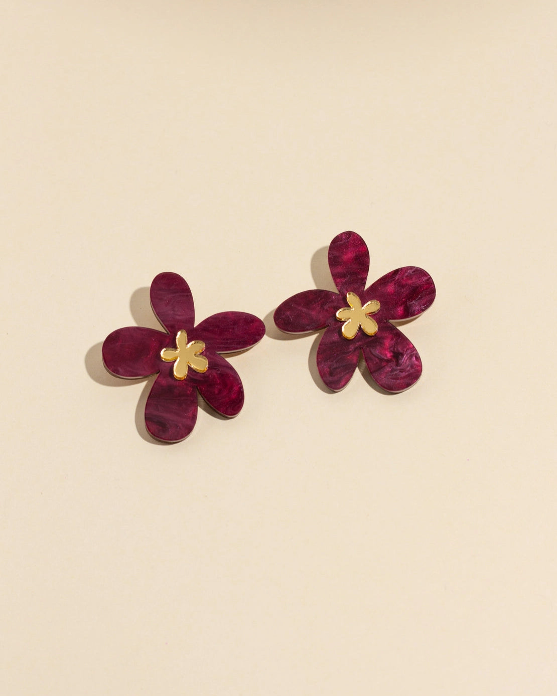 Flora Plum Acrylic Studs