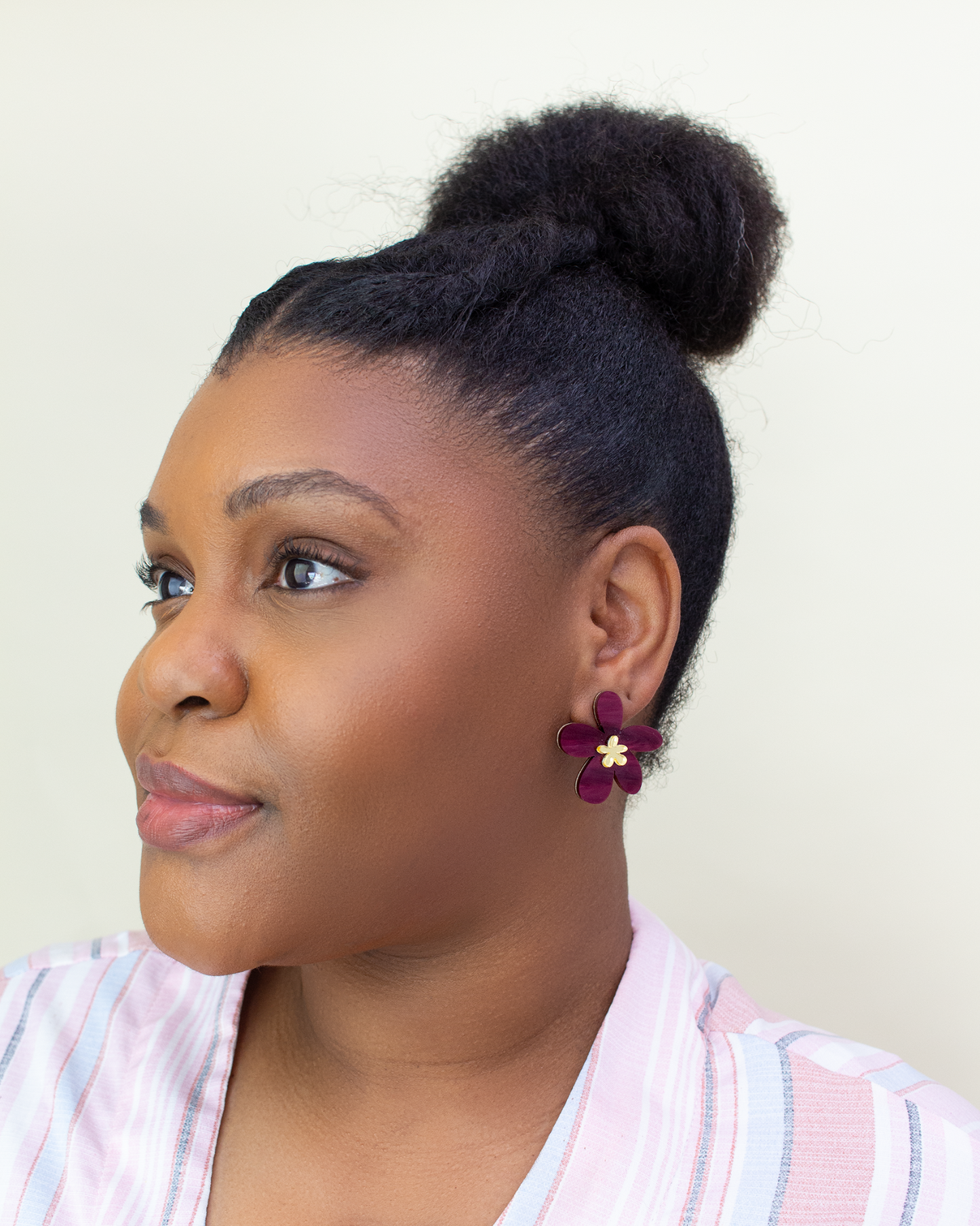 Flora Plum Acrylic Studs 2