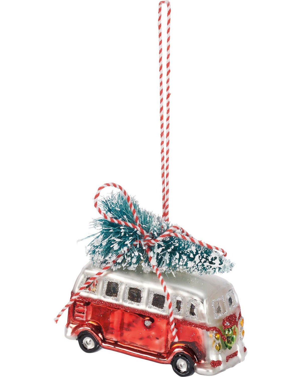Glass Vintage Bus Ornament