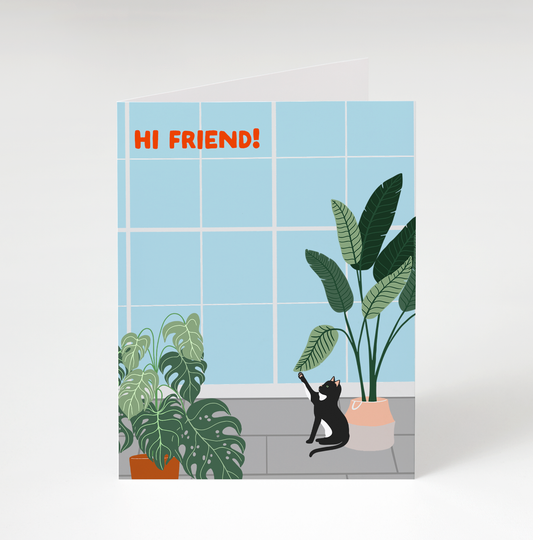 Hi Friend Cat Greeting Card