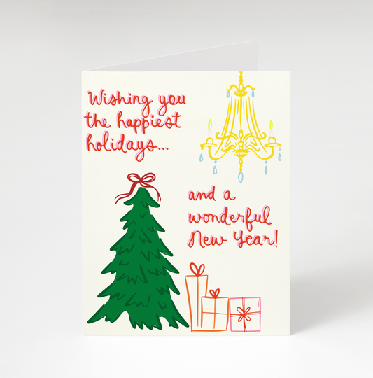 Happy Holidays Wonderful New Year Greeting Card