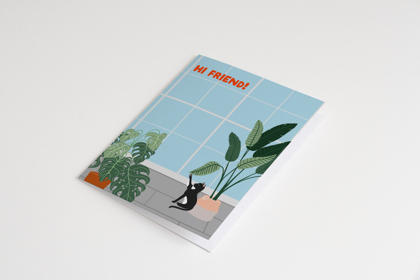 Hi Friend Cat Greeting Card