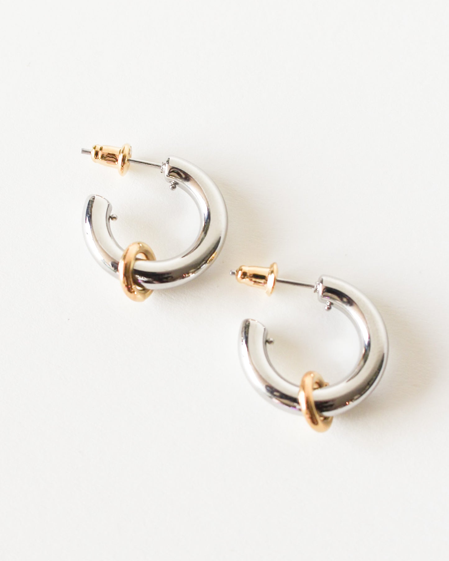 Jeanne Silver C Hoop Earrings - Or - Bon Femmes