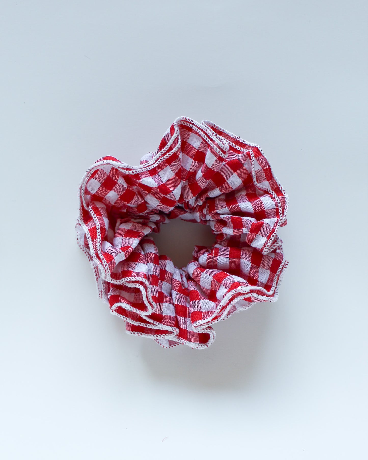 Jumbo Layered Red Gingham Scrunchie