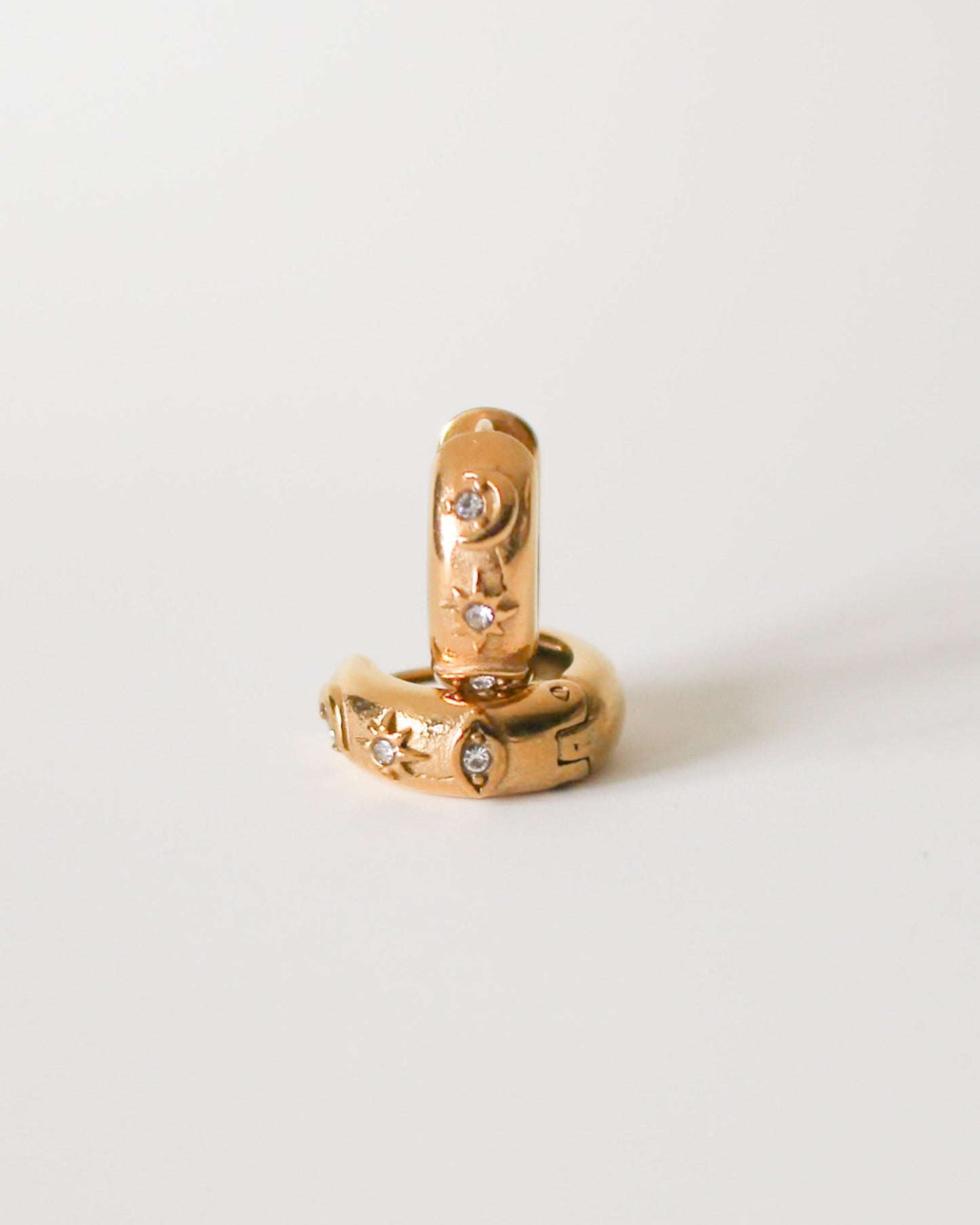 Lune Celestial Huggie Hoop Earrings