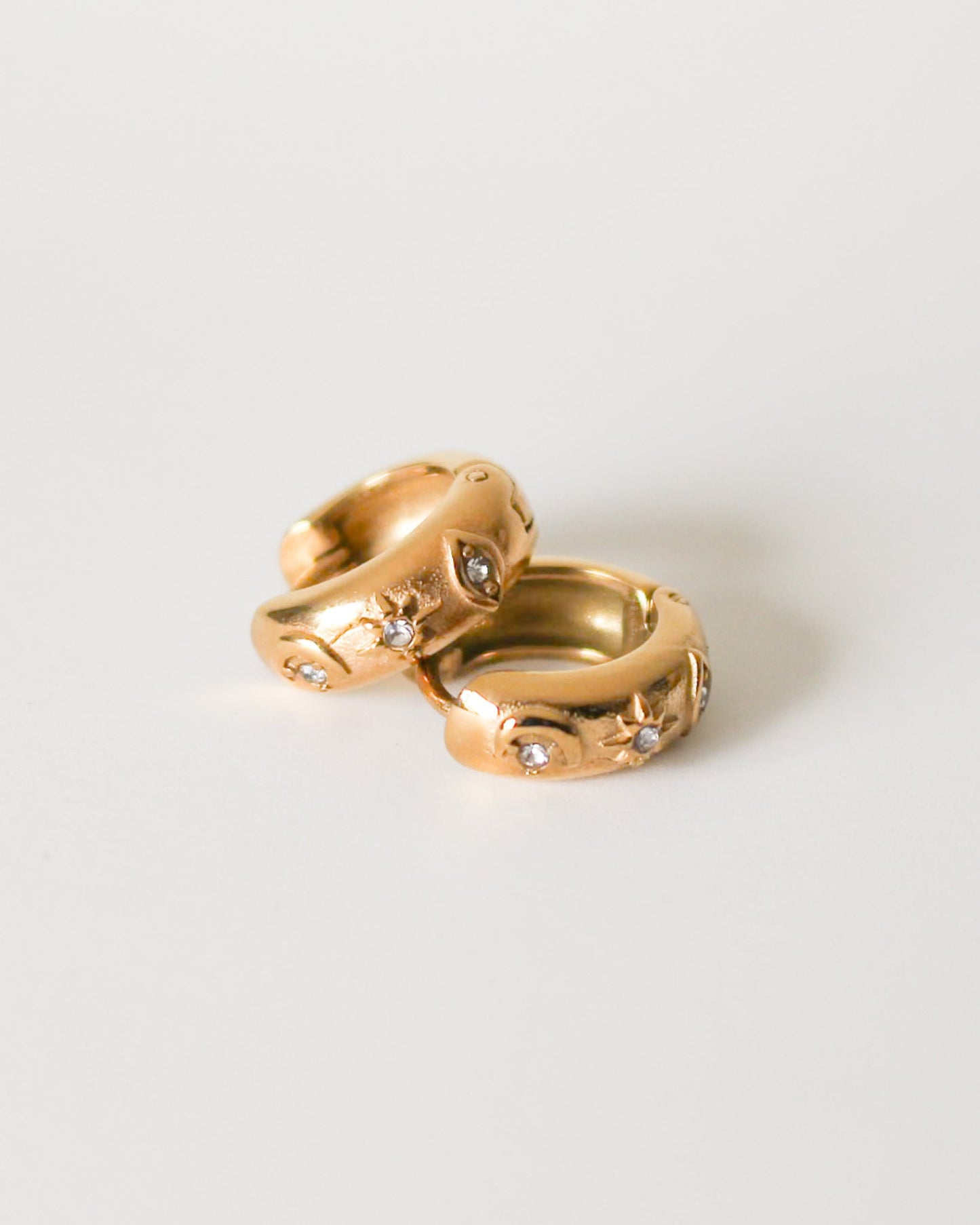 Lune Celestial evil eye Huggie Hoop Earrings