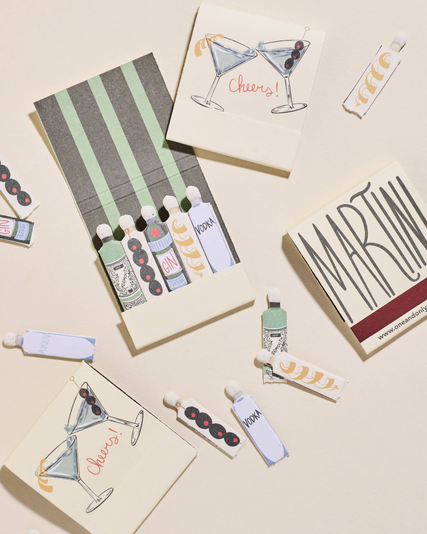 Martini Printed Stem Matchbooks