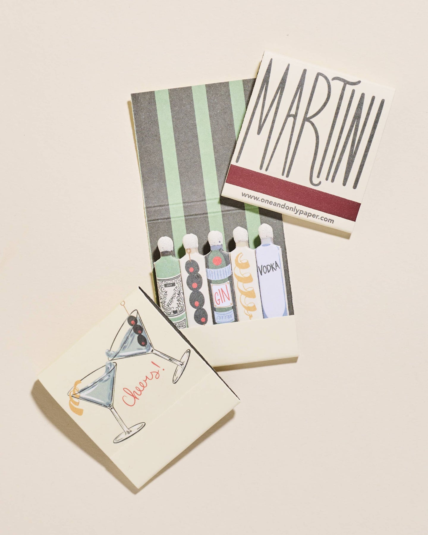 Martini Printed Stem Matchbooks
