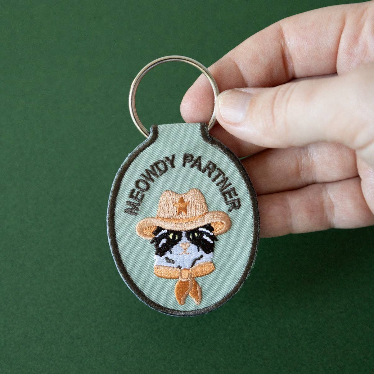 Meowdy Partner Embroidered Keychain