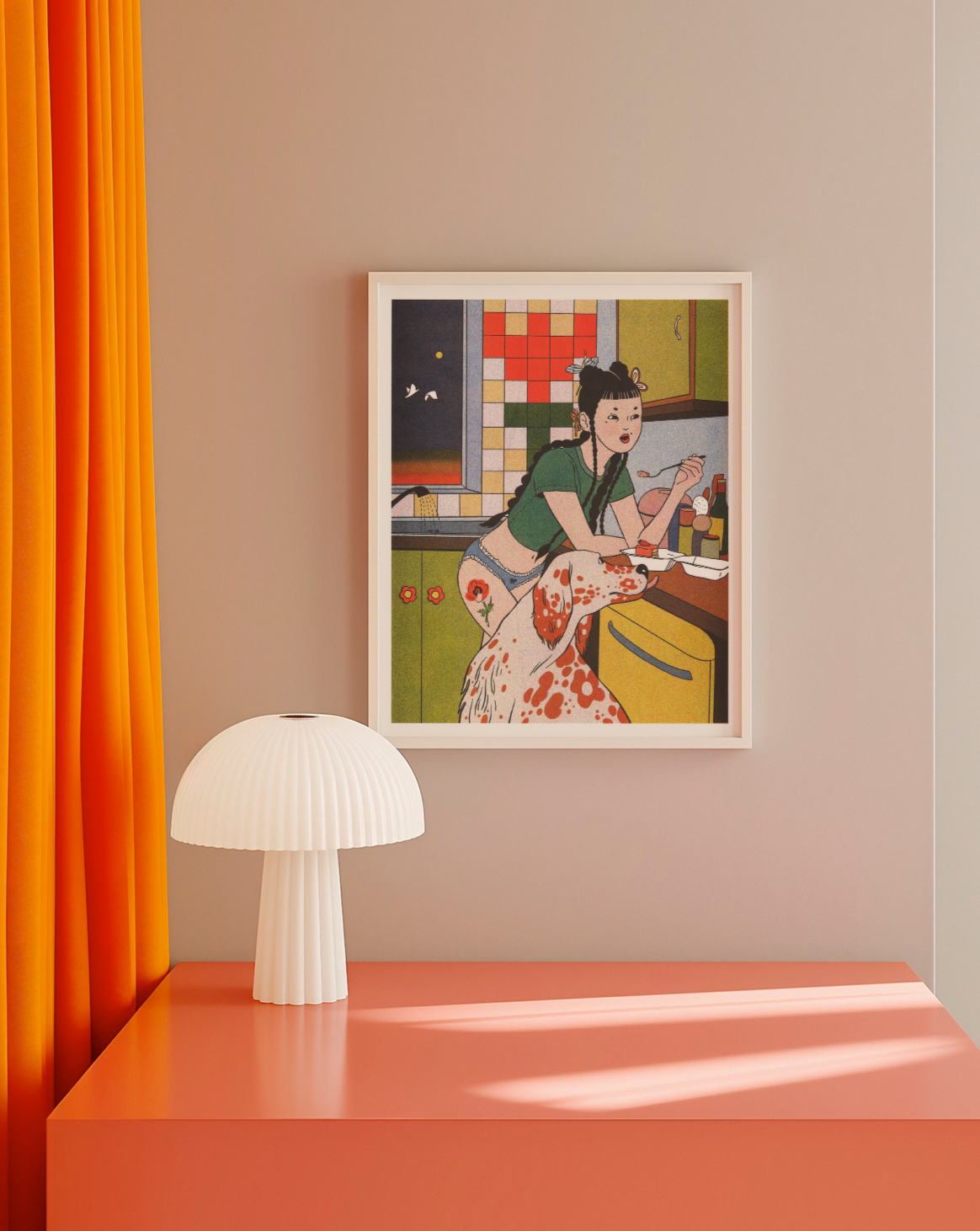 Midnight Snacks Risograph Art Print