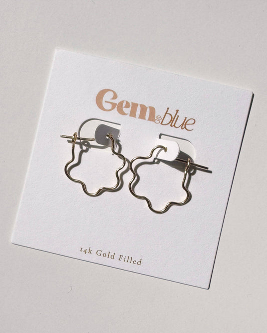 Mini Flora Hoop Earrings in sterling Silver