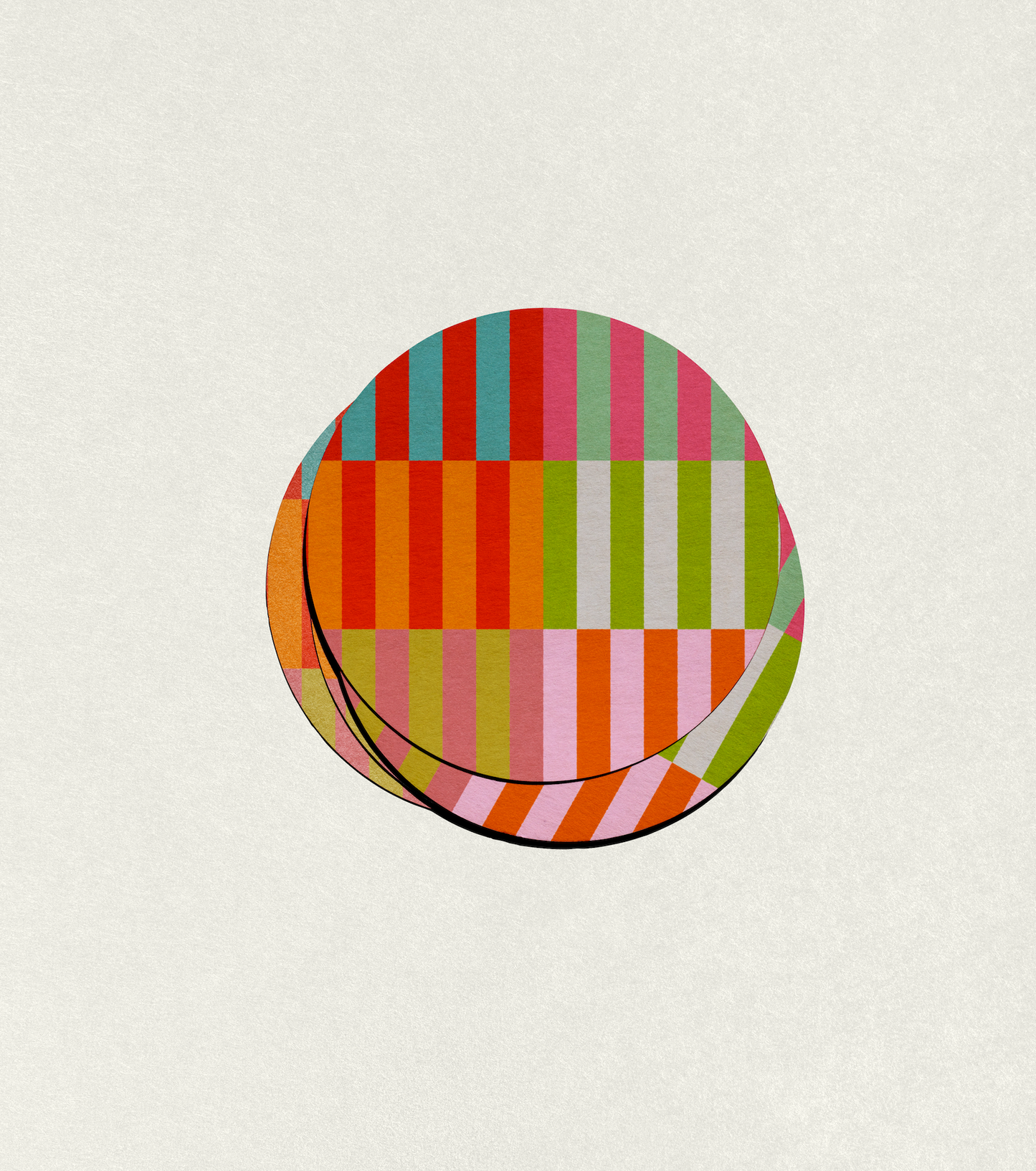 Multi-Colored Striped Coaster Set