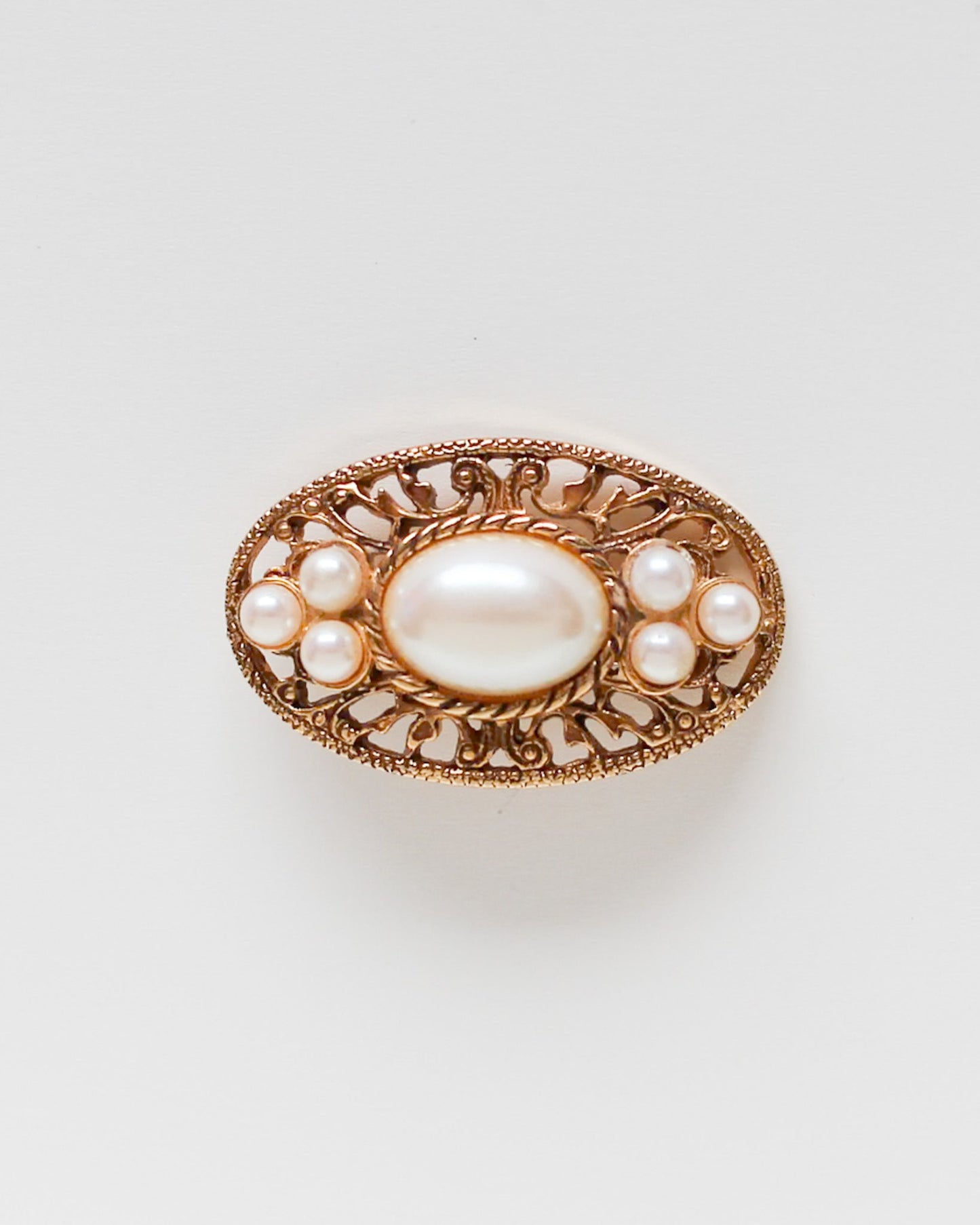 Paquette Ornate Pearl Brooch
