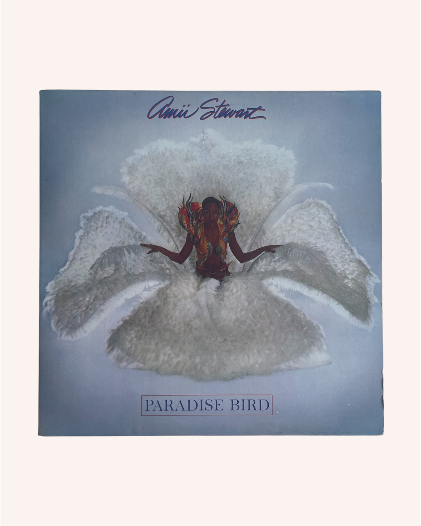 Album cover of 'Paradise Bird' by Annie Lenott with a person on a feather flower. Paradise Bird Vinyl Record - Amii Stewart