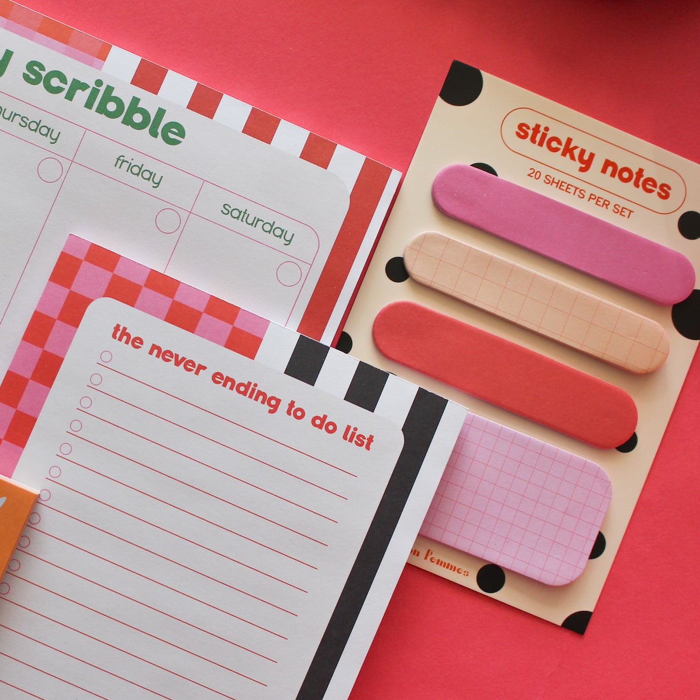 Peachy Keen Sticky Note Set - bon femmes