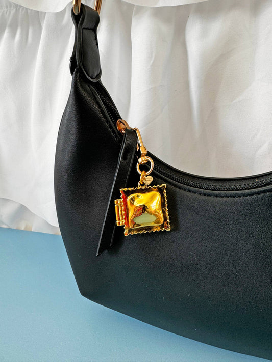 Ravioli Locket Keychain Bag Charm