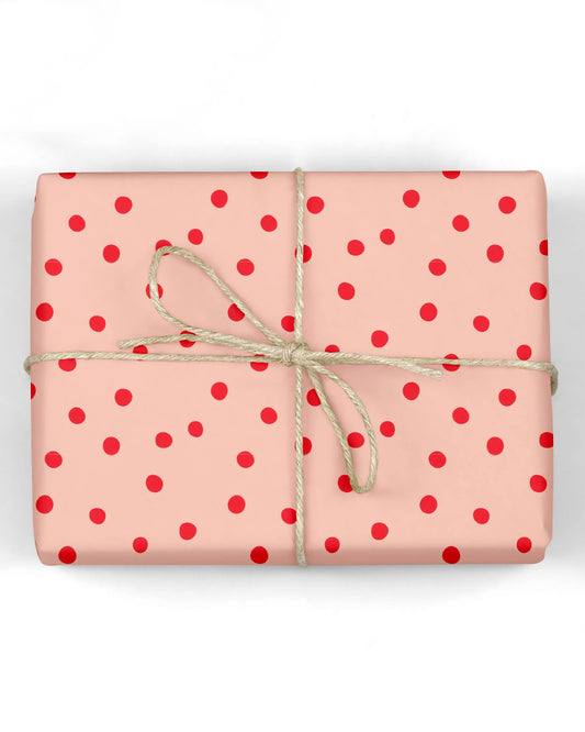 Red Polka Dots Gift Wrap Roll