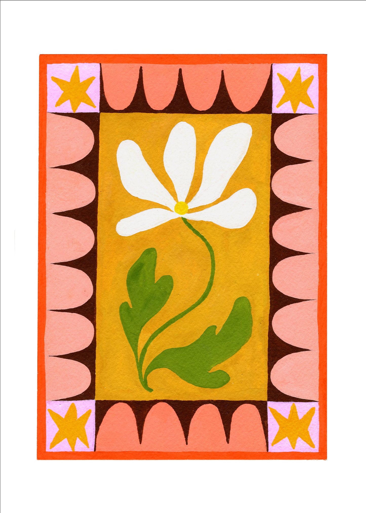 Scalloped Folkie Art Print
