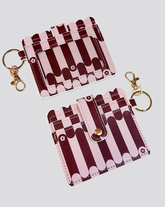 Striped Maroon and Pink Wallet