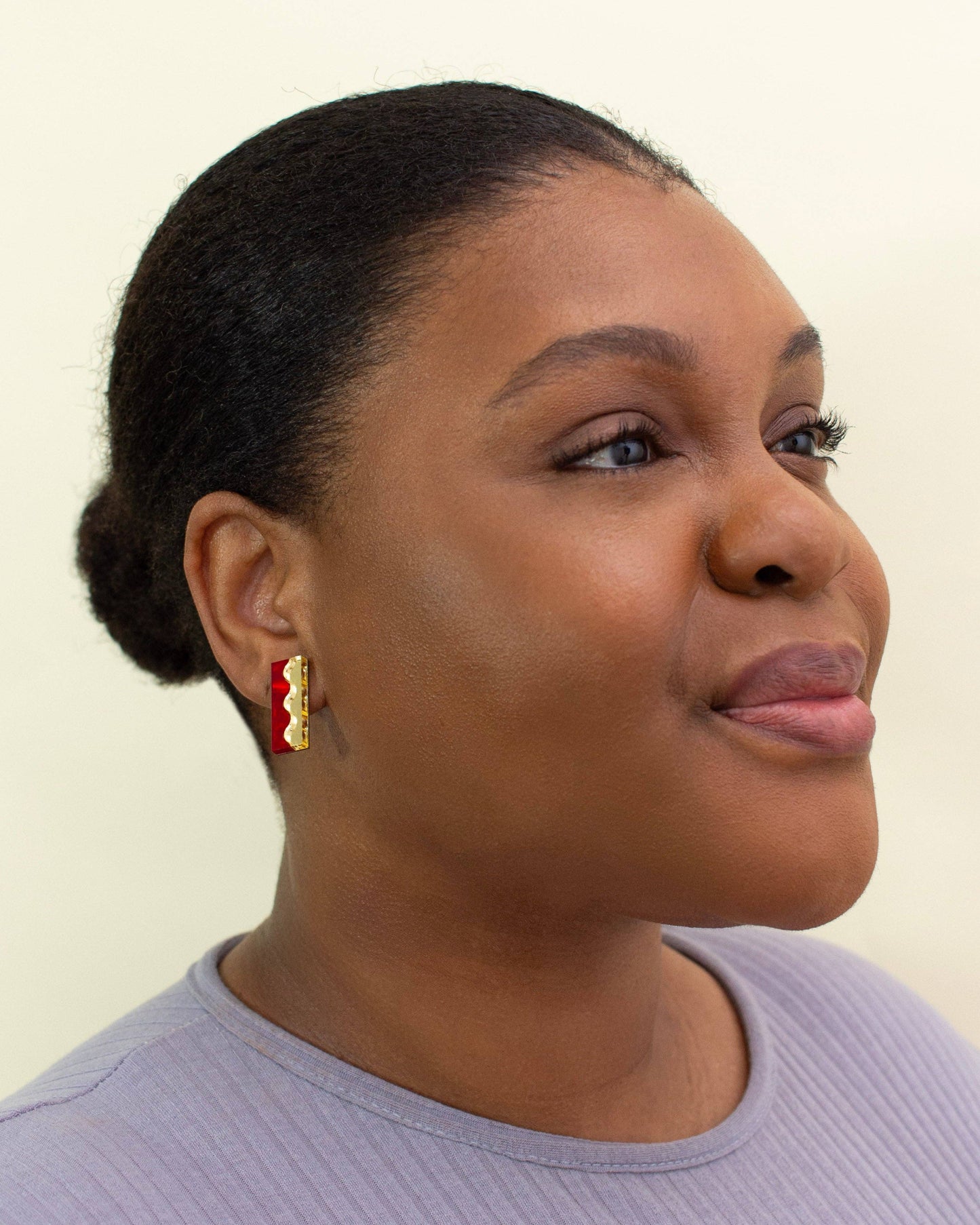 Suni Red Gold Studs Earrings