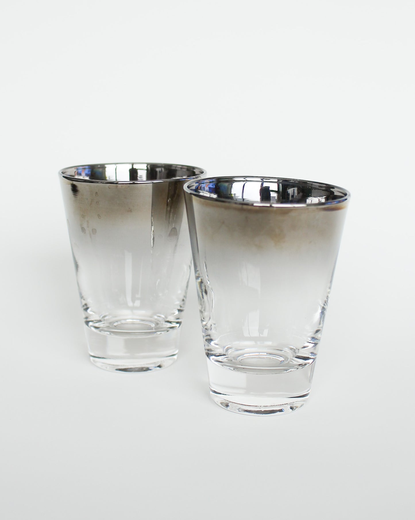 Vintage Chrome Ombre Glassware
