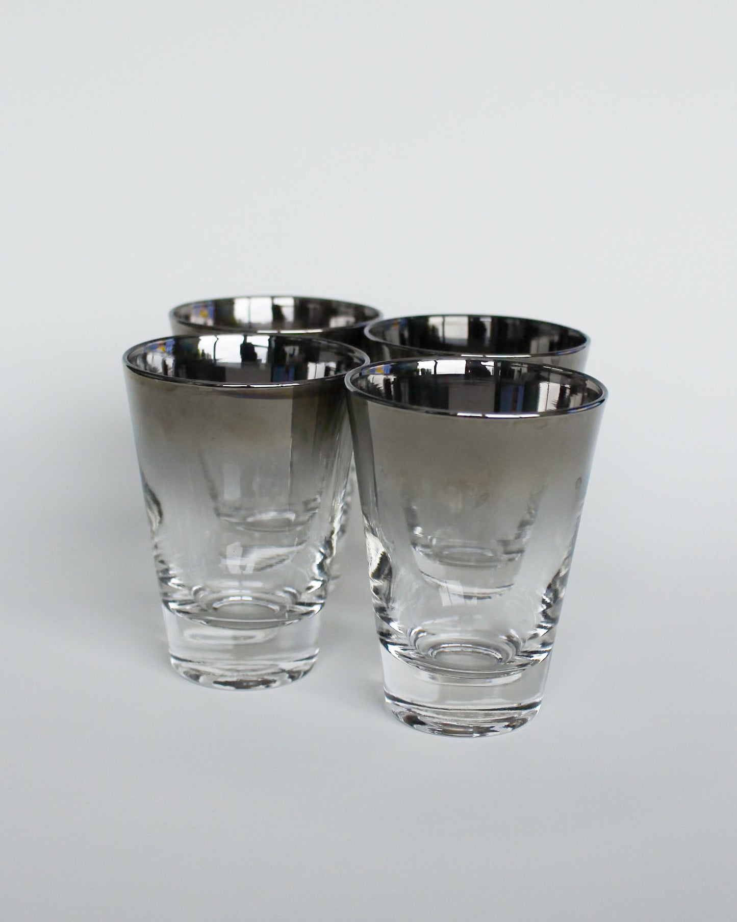 Vintage Chrome Ombre Glassware