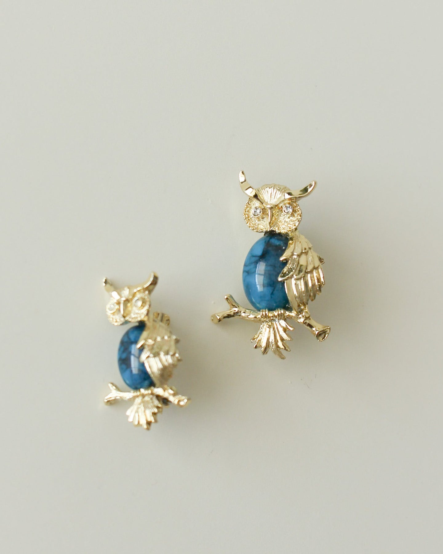 Vintage Gerry's Owl Brooch Set