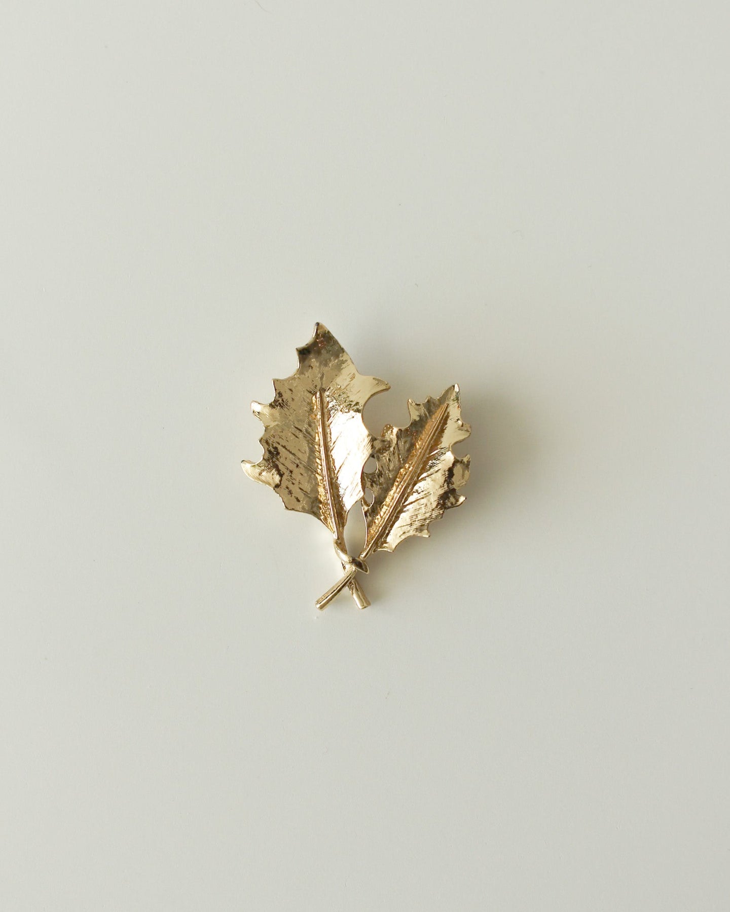 Vintage Holly Leaves Brooch