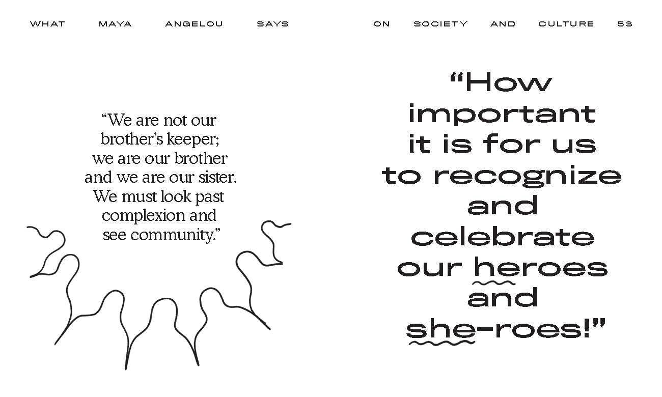 Text with black and white line art on a white background