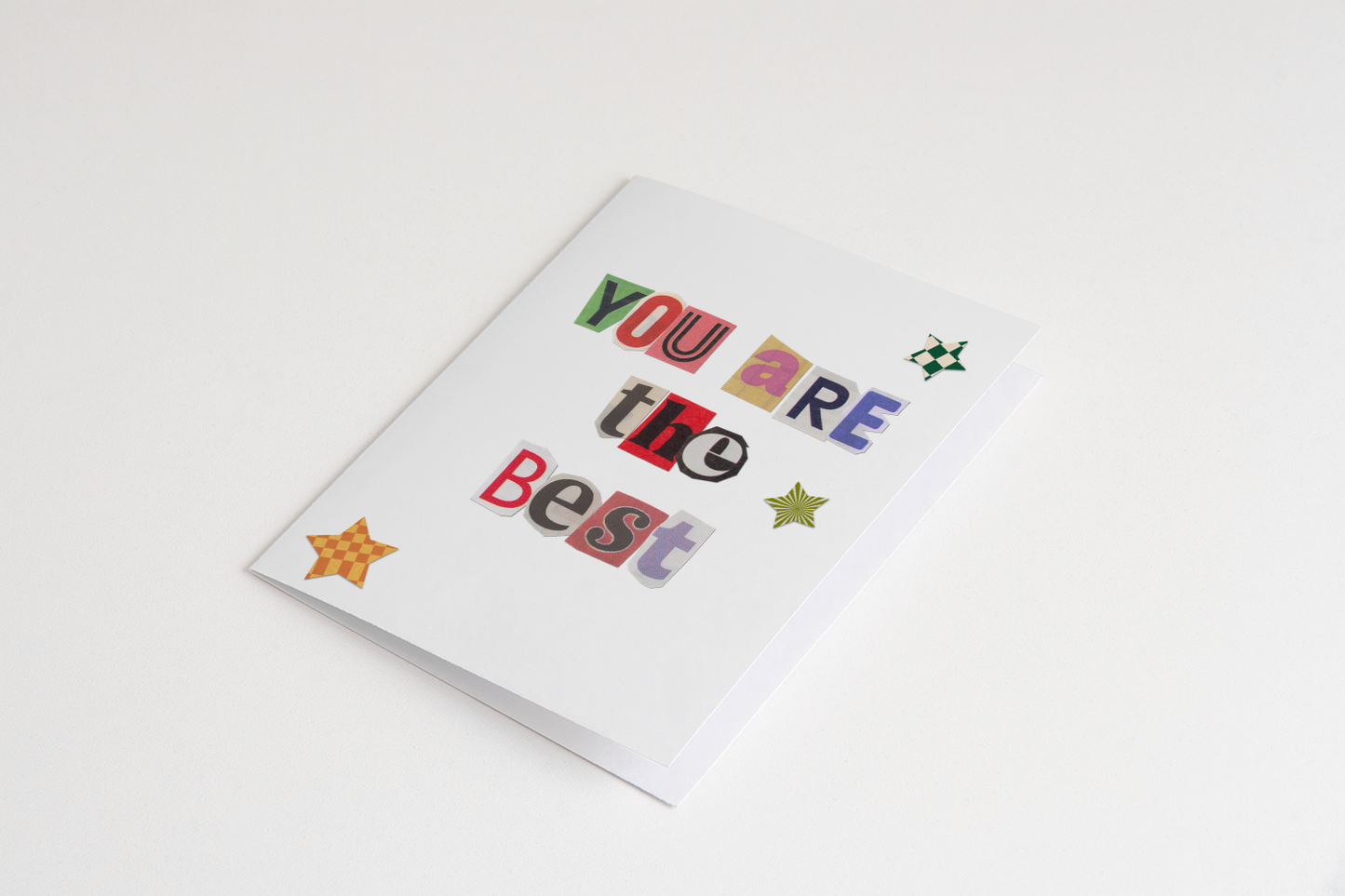 Greeting card with 'You are the best' text on a white background