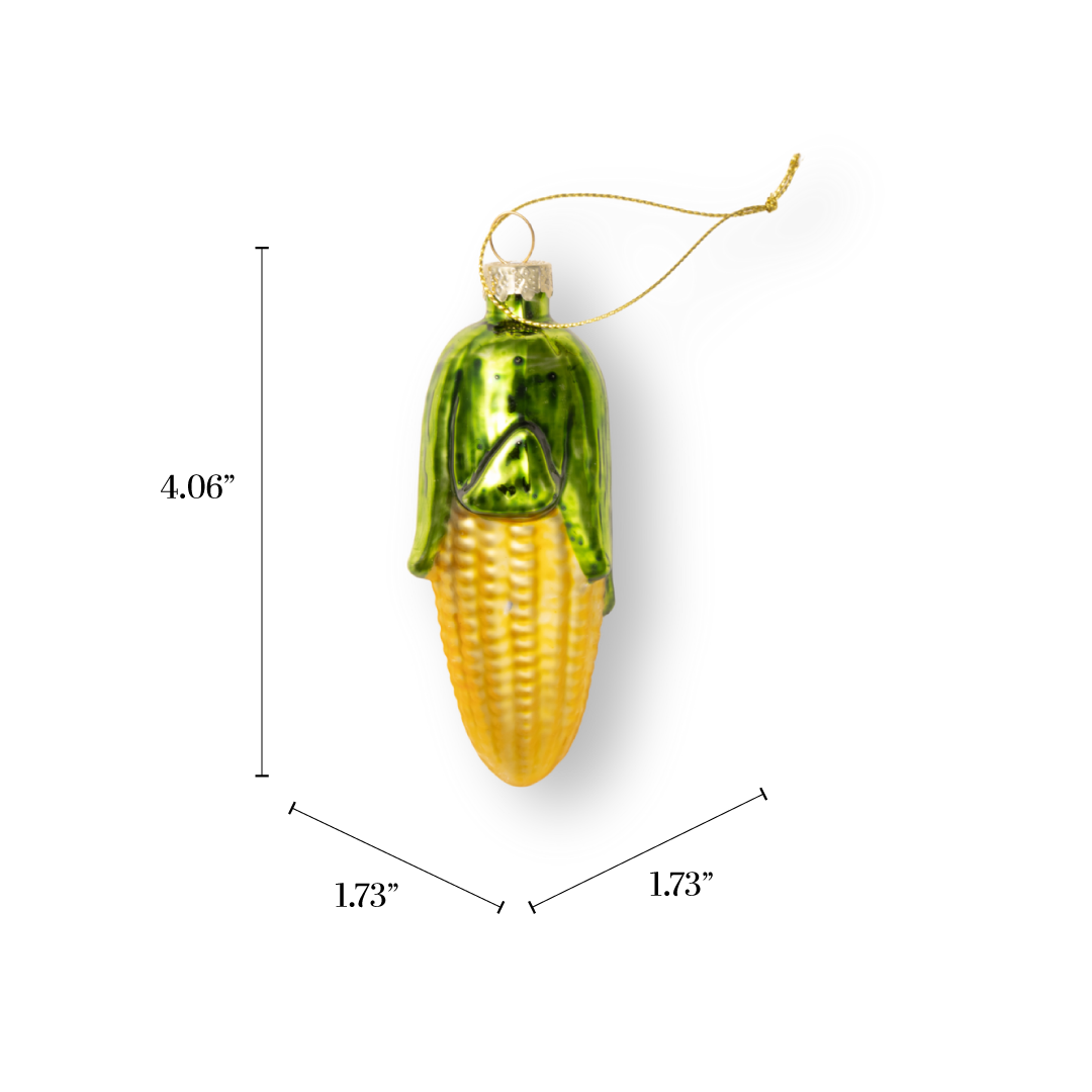 Corn on the Cob Glass Ornament
