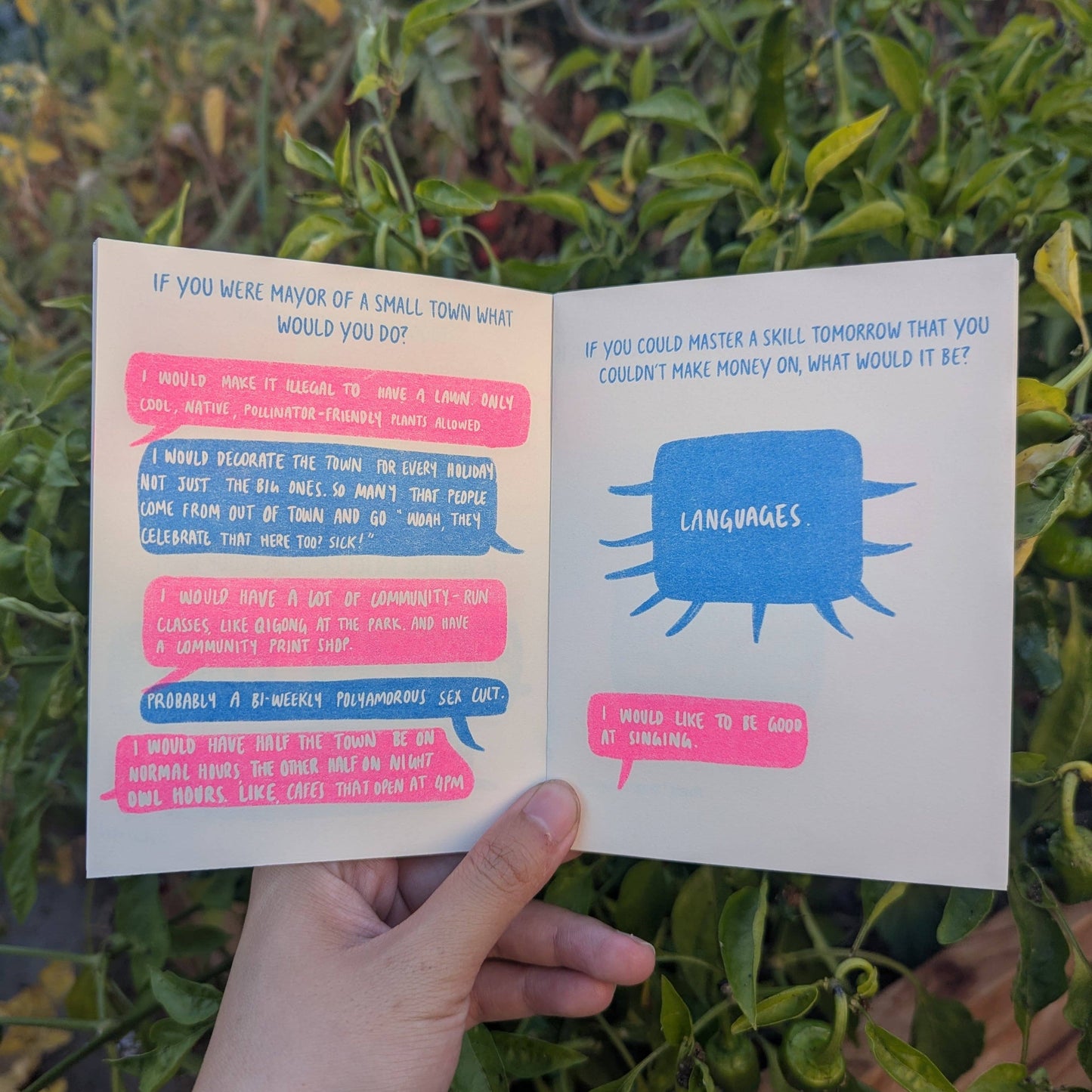 Questions to Make Friends and Break Them Risograph Zine