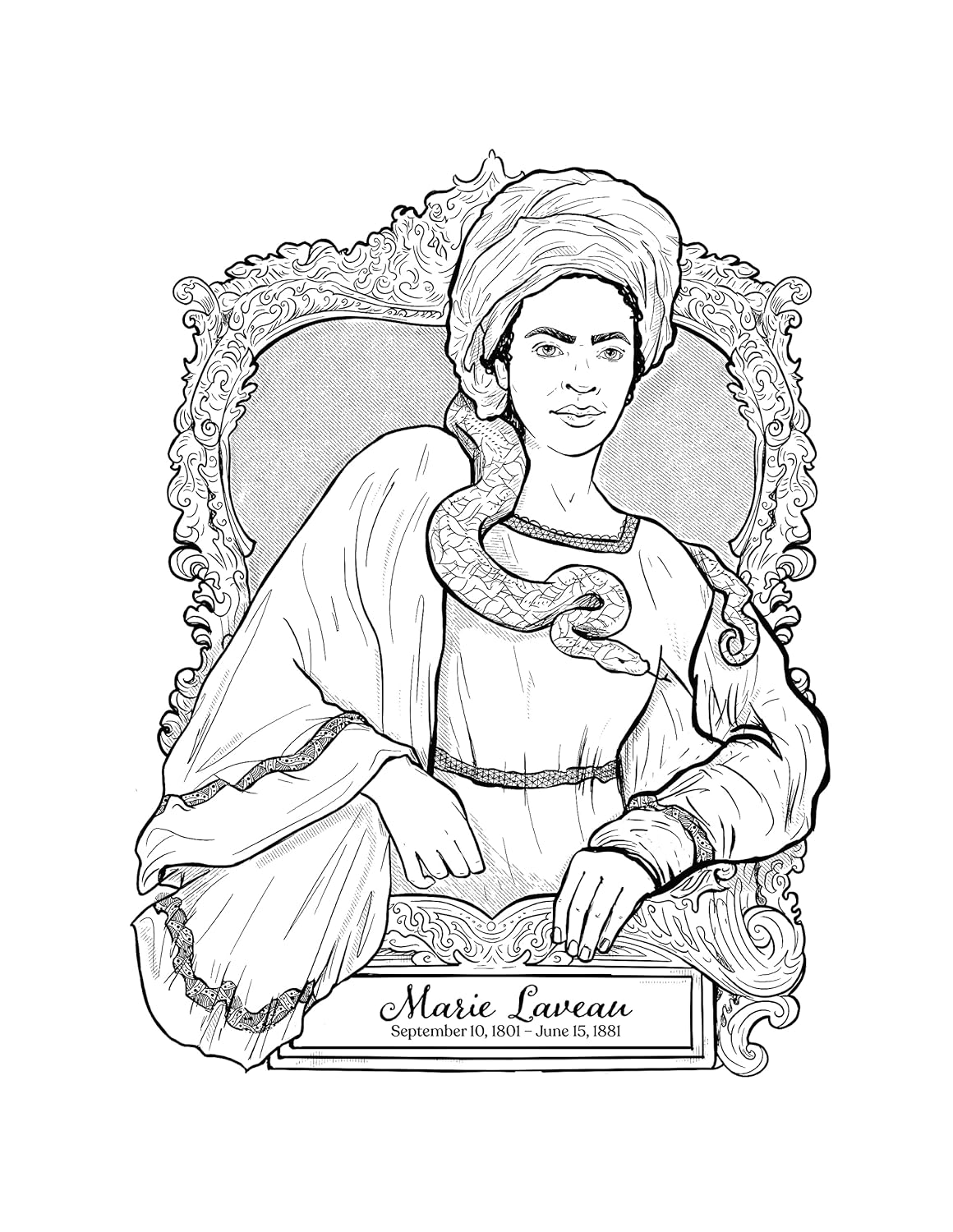 witchcraft coloring book Marie Laveau