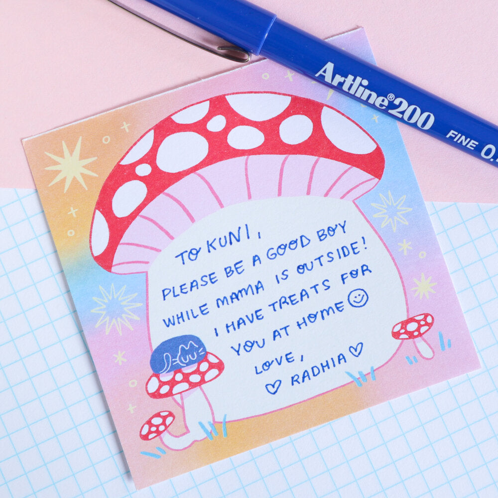 Mushroom Kuni Cat Notepad Radhia Rahman
