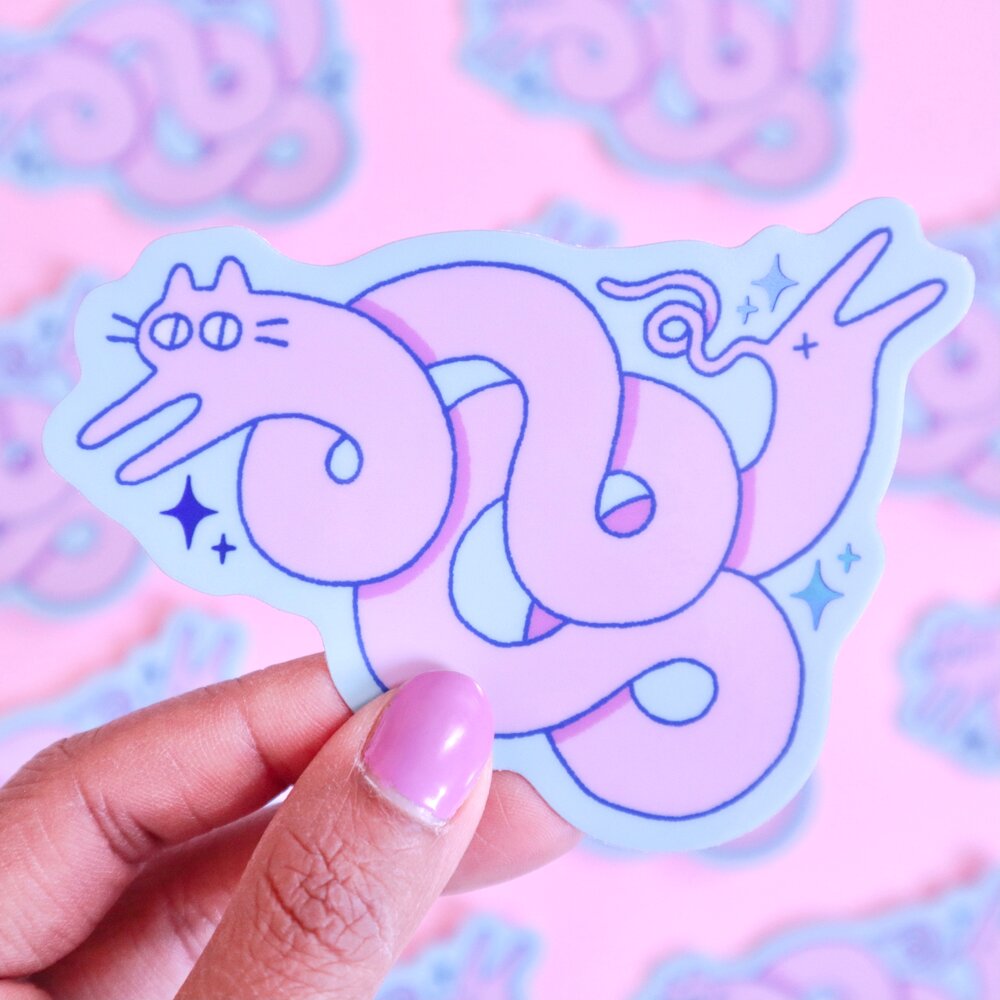 Squiggle Kuni Cat Holo Sticker Radhia Rahman