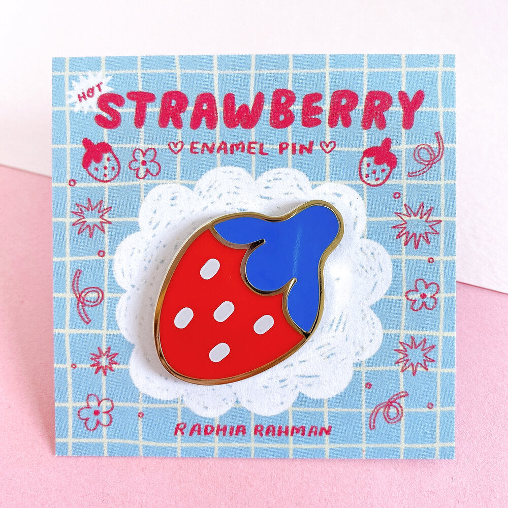 Hot Strawberry Enamel Pin Radhia Rahman